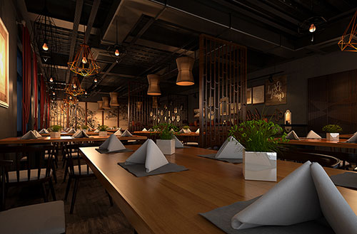 咸宁简约大气中式风格餐厅设计装修效果图